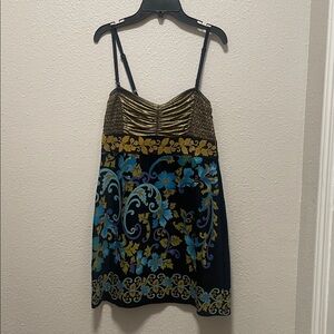 Free People Metallic Gold and Black Dress